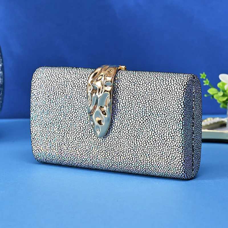 Womens Fashion Metal Leaf Shoulder Bag with Personality Chain European American Style Dinner Bag for Party Evening Dress H251027