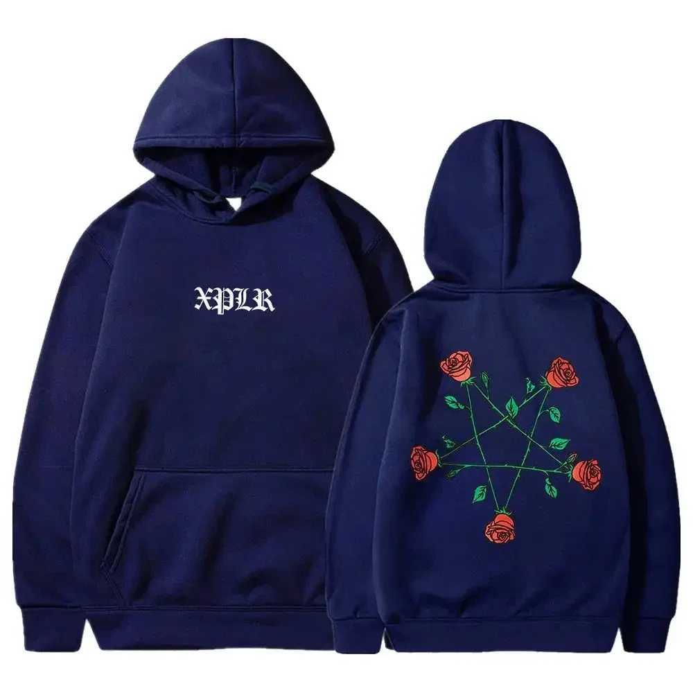 2025 XPLR Sam And Colby Pentagram Roses Hoodie 2024 Couples Merch Long Sleeve Streetwear Women Men Hooded Sweatshirt FashionXJ251028