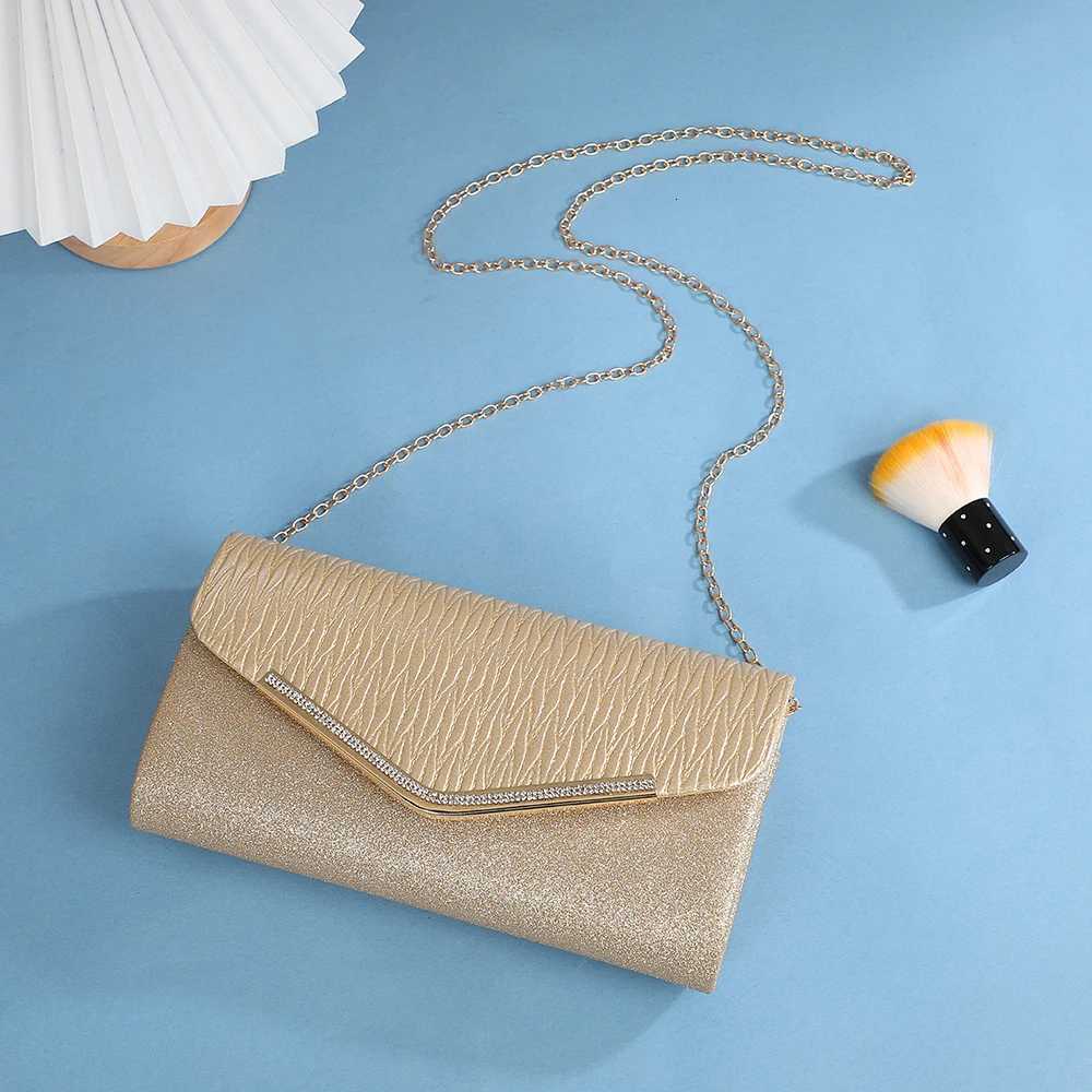 Fashion Womens Clamshell Square Dinner Clutch Bag with Metal Chain Single Shoulder Crossbody Strap for Socialite Party Storage H251027