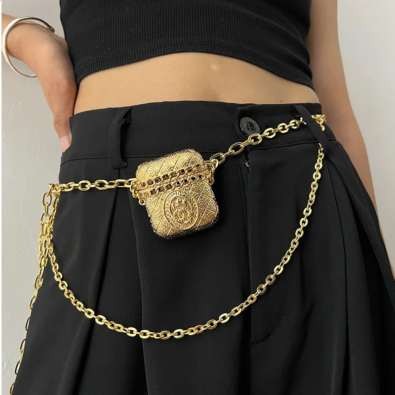 Chain Belts for Womens Dress Jeans Trousers Mini Vintage Waist Gold Metal Bag Tassel Body Jewelry Accessories 251024