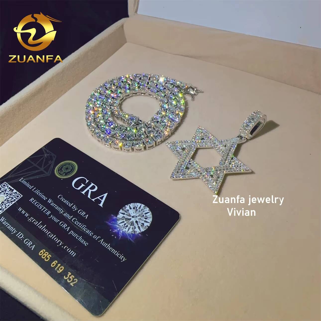 Custom Iced Out Hip Hop VVS Moissanite Fine Jewelry Fashion Moissanite Hip Hop Pendant