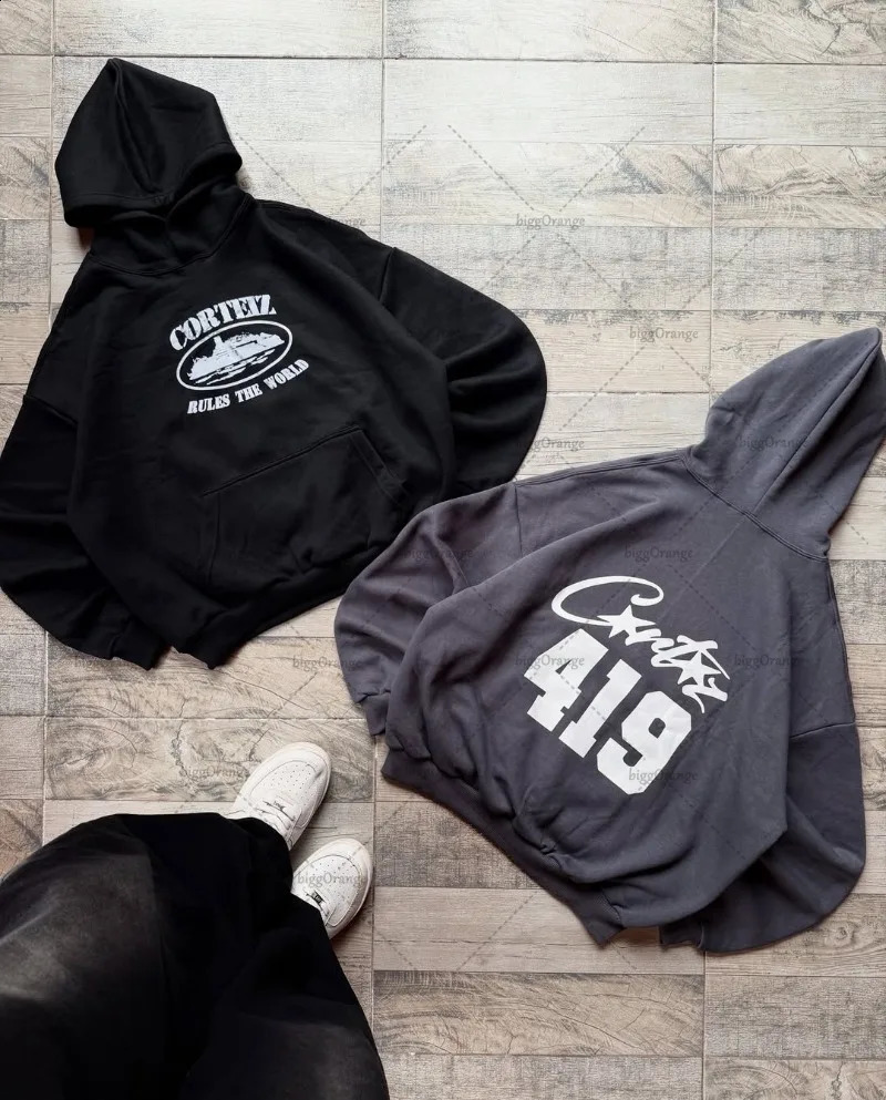 Harajuku Retro Striped Letters Fashion Oversized Sweatshirt Men American Street Hiphop Casual Punk Y2K Loose Hoodie Women 251027