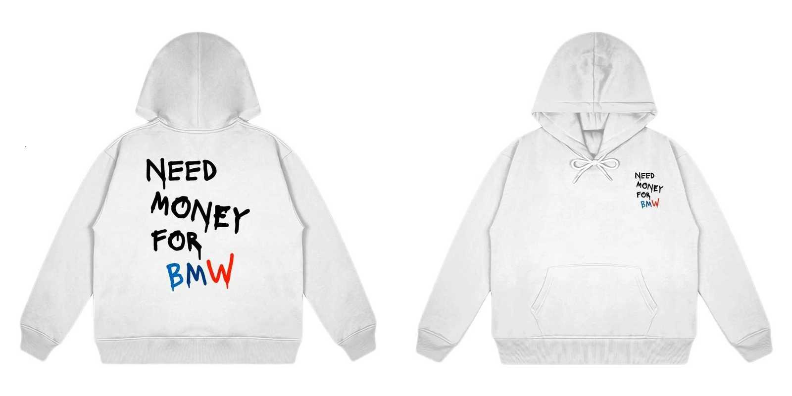 Mens and Wens Streetwear Hoodies Need Mey BMW Mens and Wens Autumn and Winter Mens Sweaters Trend Loose Fi Y251028