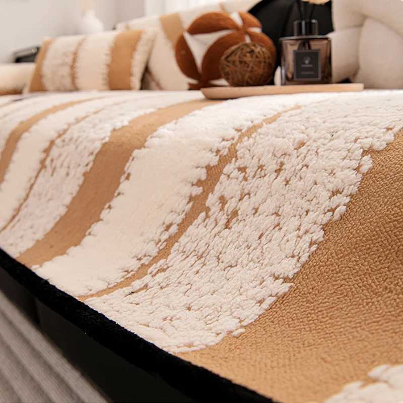 Winter Warm Sherpa Plush Sofa Slipcover Nonslip Soft Sofa Towel Couch Cushion Seat Cover for Living Room Modern Home Decoration C251028