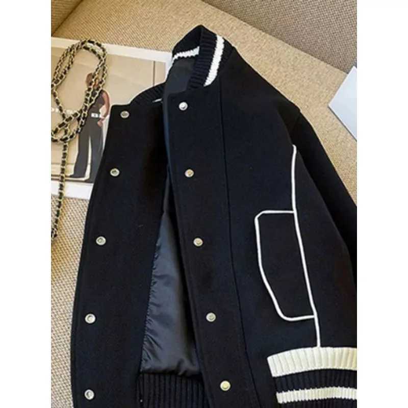 Autumn and Winter Quilted Baseball Womens Korean Style Loose Casual Splicing Jacket Coats Top J251028