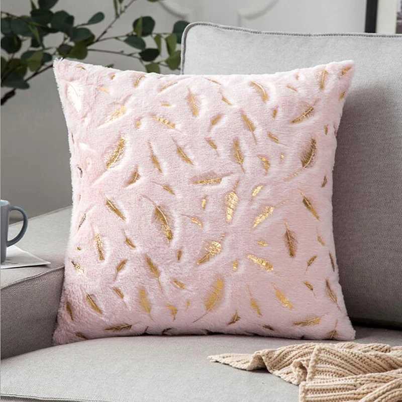 Pillow Case New Short Fleece Cushion Cover Plush Case Winter Warm Fluffy Sleeping case Home Bed Cushion Cover 4545cm C251028