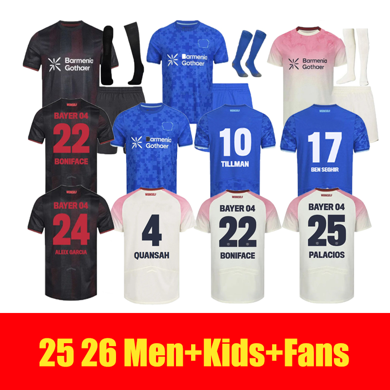 2025 2026 Bayer LeverkusenS Soccer Jerseys 25 26 TILLMAN XHAK A SCHICK Home Away third DEMIRBAY Wirtz BAKKER BAILEY HOME CH Aranguiz Paulo Football Shirt men kids Kits