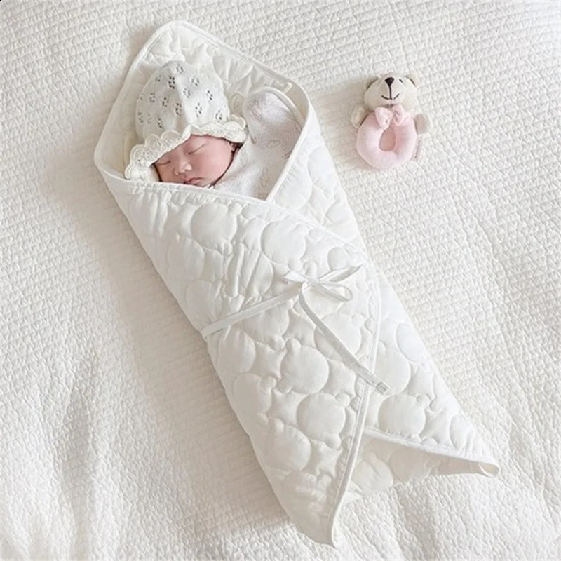Ins Winter Thick Baby Swaddle Blanket Wrap Cotton Gauze Soft Warm Quilt born Bedding Infant Comforter for Babies Accessories 251027