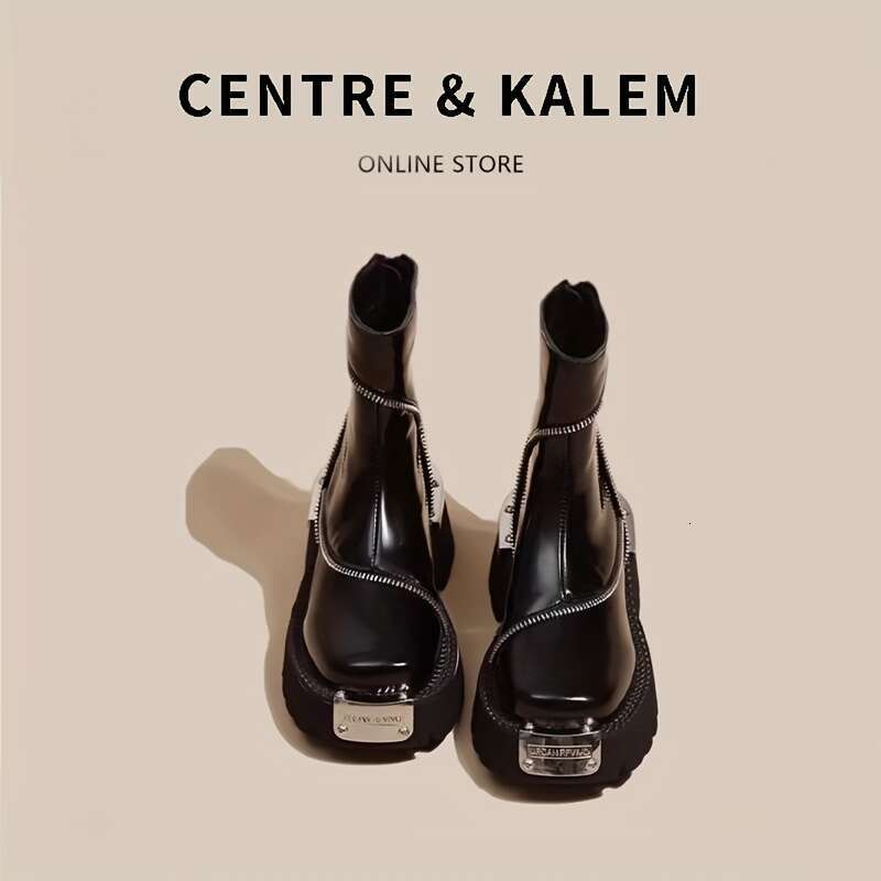 Women's Chunky Mid-Heel Ankle Boots - Round Toe Zipper Closure, Ultra-Fine Microfiber Upper Sole, Solid Color Versatile Booties For Casual & Form