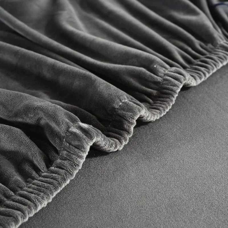 Thicken Silver Velvet Sofa Covers Elastic Corner 1234 Seats Solid Couch Cover L Shaped Sofa Cover Protector Covers Warm Soft C251028