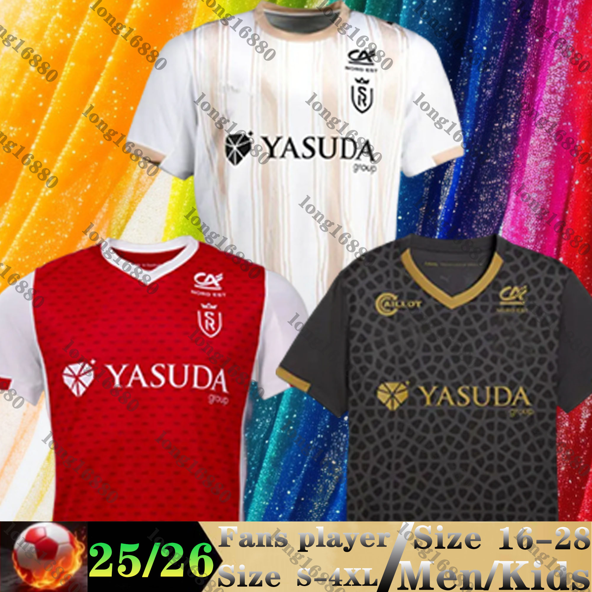 25 26 Stade de Reims Soccer Jerseys Balogun Flips Ito OKUMU SEKINE LEAUTEY AKIEME DARAMY Home Away 3rd T.TEUMA NAKAMURA Maolida MATUSI 2025 2026 adult Football Shirts