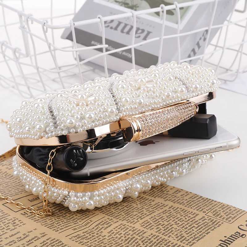 Pearl evening bag for socialite rhinestone embellishments clutch bag handbag cheongsam evening bag banquet bag dress bag H251027