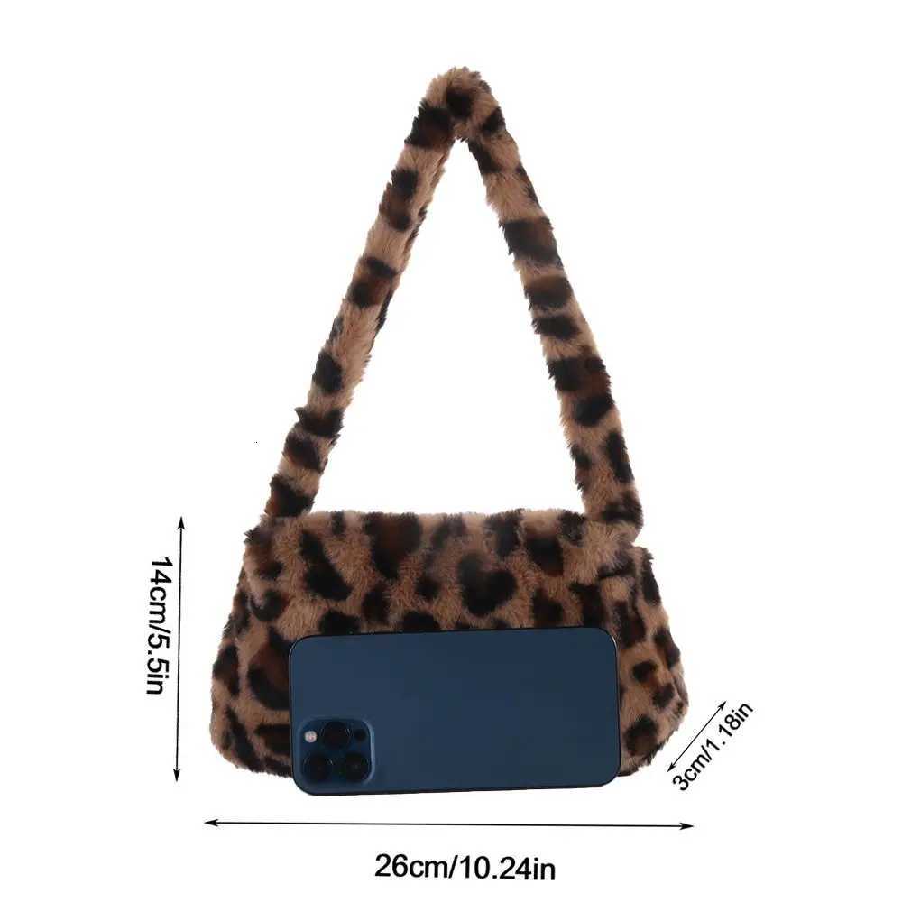 Fashion Soft Faux Fur Plush Underarm Handbag Cow Print Leopard Print Mini Shoulder Bag Faux Fur PurseW251028