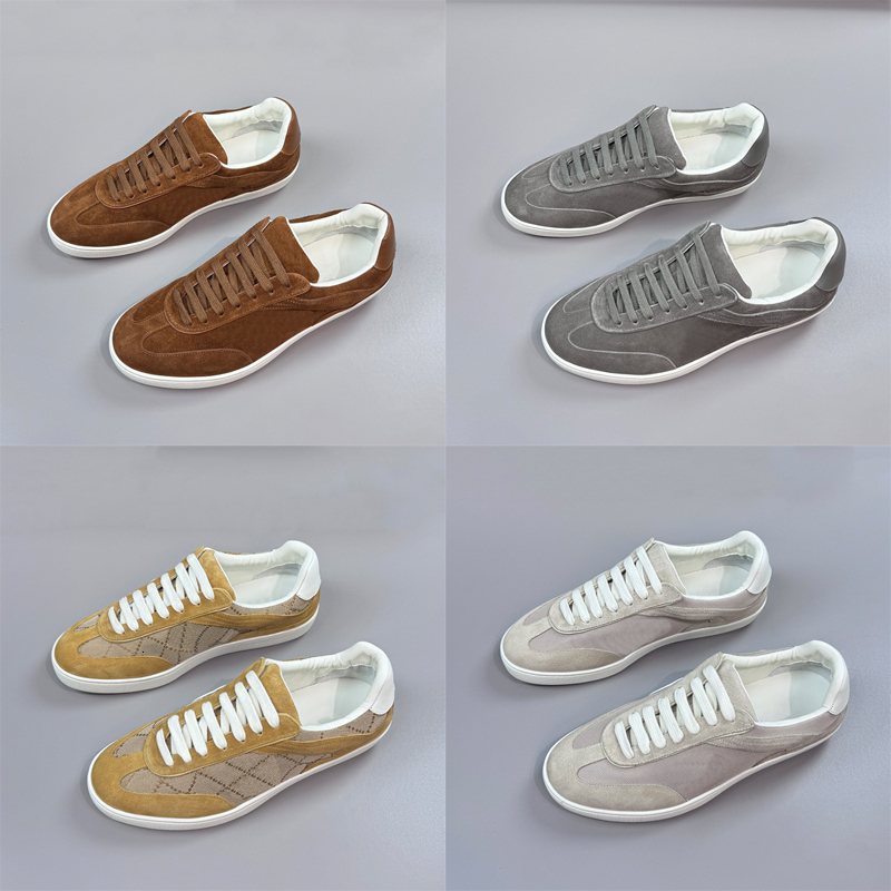Designer Suede G75 Trainer Brown Canvas Casual Sneakers with Grip Lace Up Leather Low Top Training Boots 966
