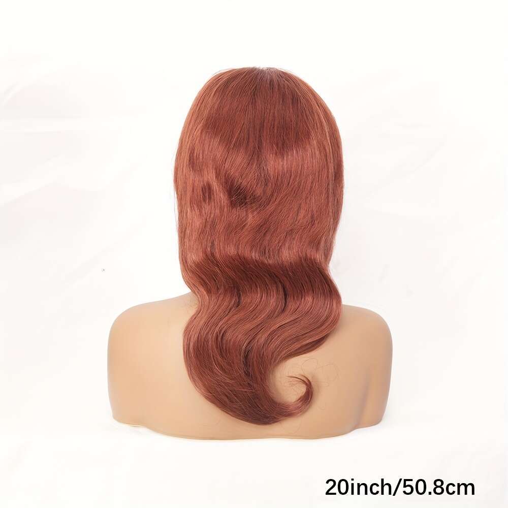 350 Ginger Body Wave Brazilian Human Wig - 13X4 Transparent Lace Front With Pre-Plucked Hairline Base 100% Remy Hair 180% Density Voluminous Waves Nat