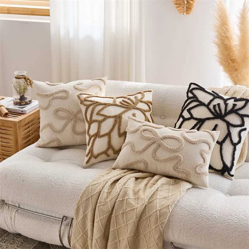 Pillow Case Bowknot Stripe Throw Cover Bay Window Waist Cushion Cover Light Luxury Decor Home Decoration case 30x5045x45CM C251028