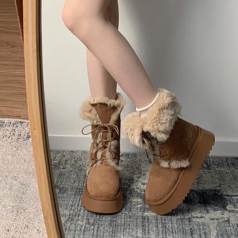 New free shipping deisgner boots for womens snow boots brown Winter New Thick Soles Fleece Lined Anti-Slip Cotton Boots