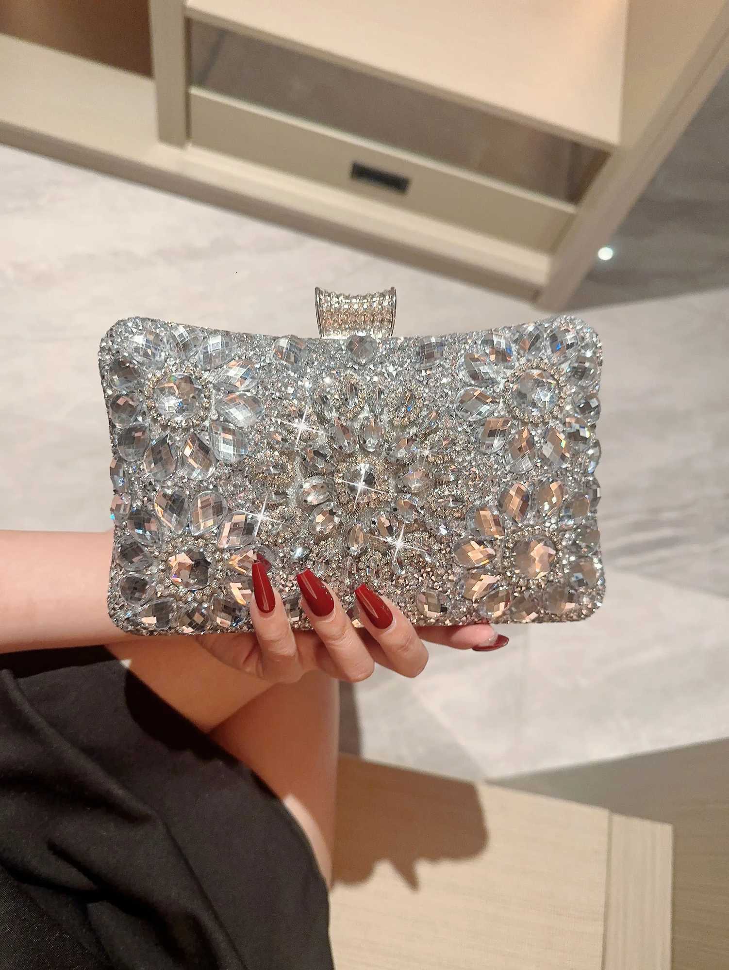 A Glitter Rhinestone Diamond Evening Bag Formal Party Bag Evening Dress Bag Prom Clutch Banquet Bag Chain Bag Wedding Bag Bridal Bag H251027