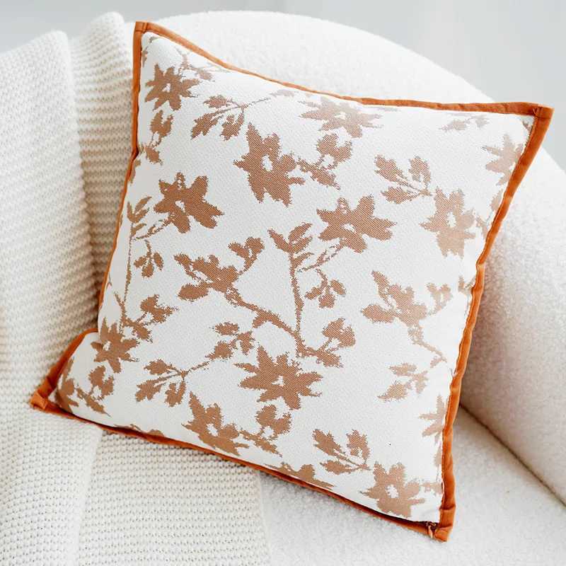 Pillow Case French Orange Floral Luxury Cushion Cover For Home Sofa Bed Throw case Living Room Decorative C251028