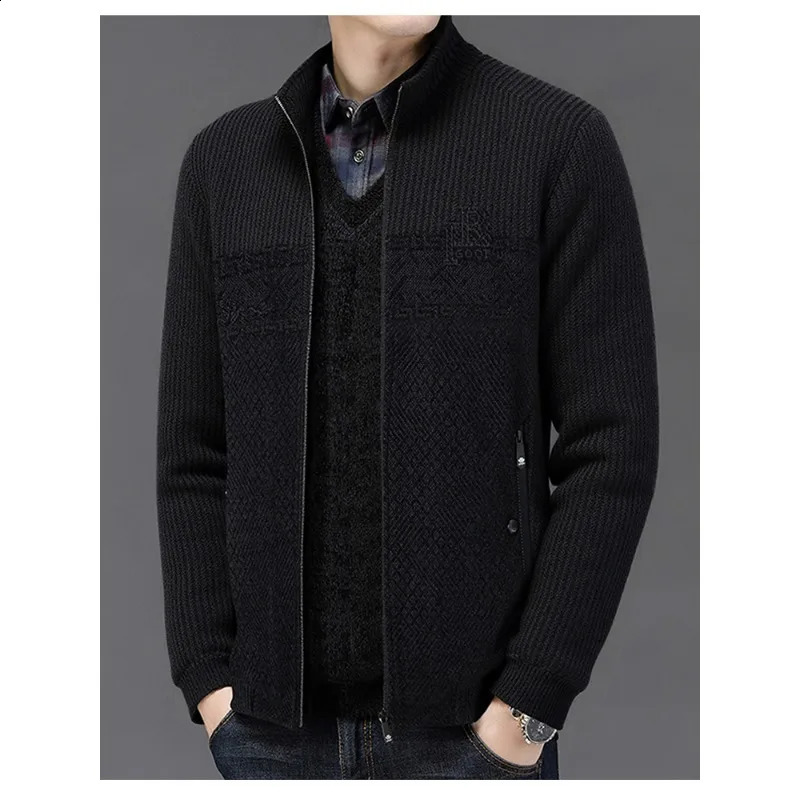 Highquality Winter Extra Warm Jacket Men Fleece Thick Windproof Casual Outwear Regular Comfortable and Versatile Zipper Coat 251027