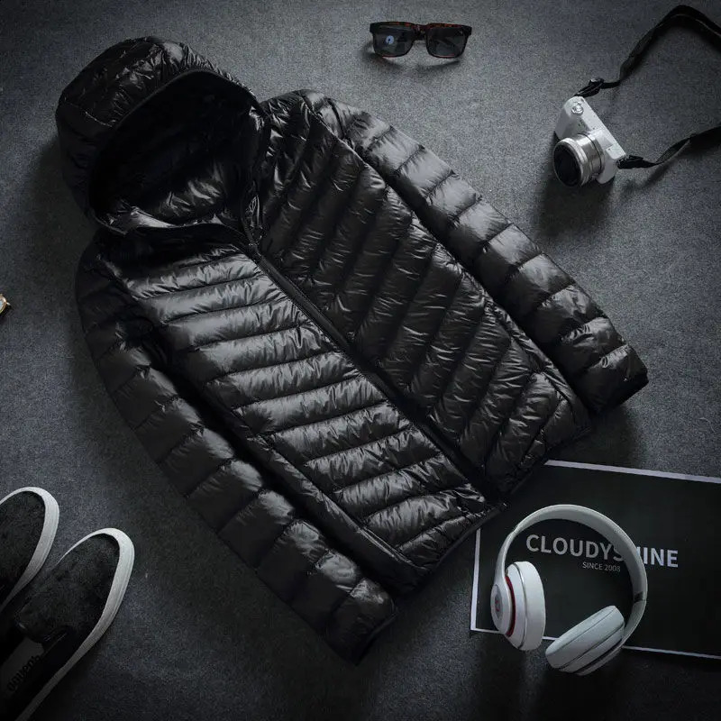 Winter Ultra Lightweight Down Jacket Mens Fashion Short Hooded Men Cotton Warm Clothing Coat Jackets 251027