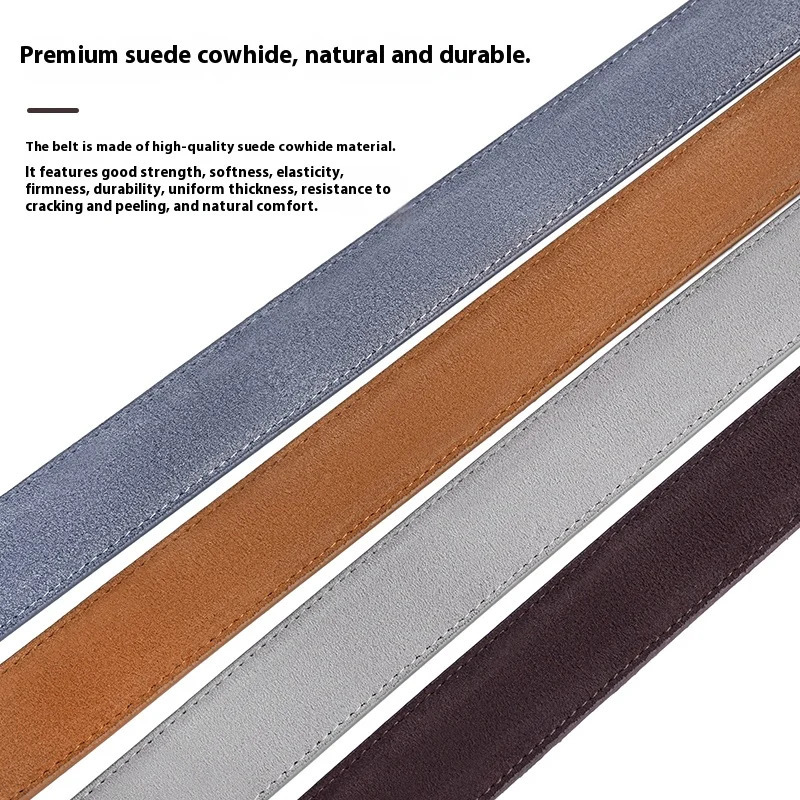 Suede Belt Unisex Jeans Belt High quality velvet leather soft pin buckle belt er Fashion Matching Womens Belt 251024