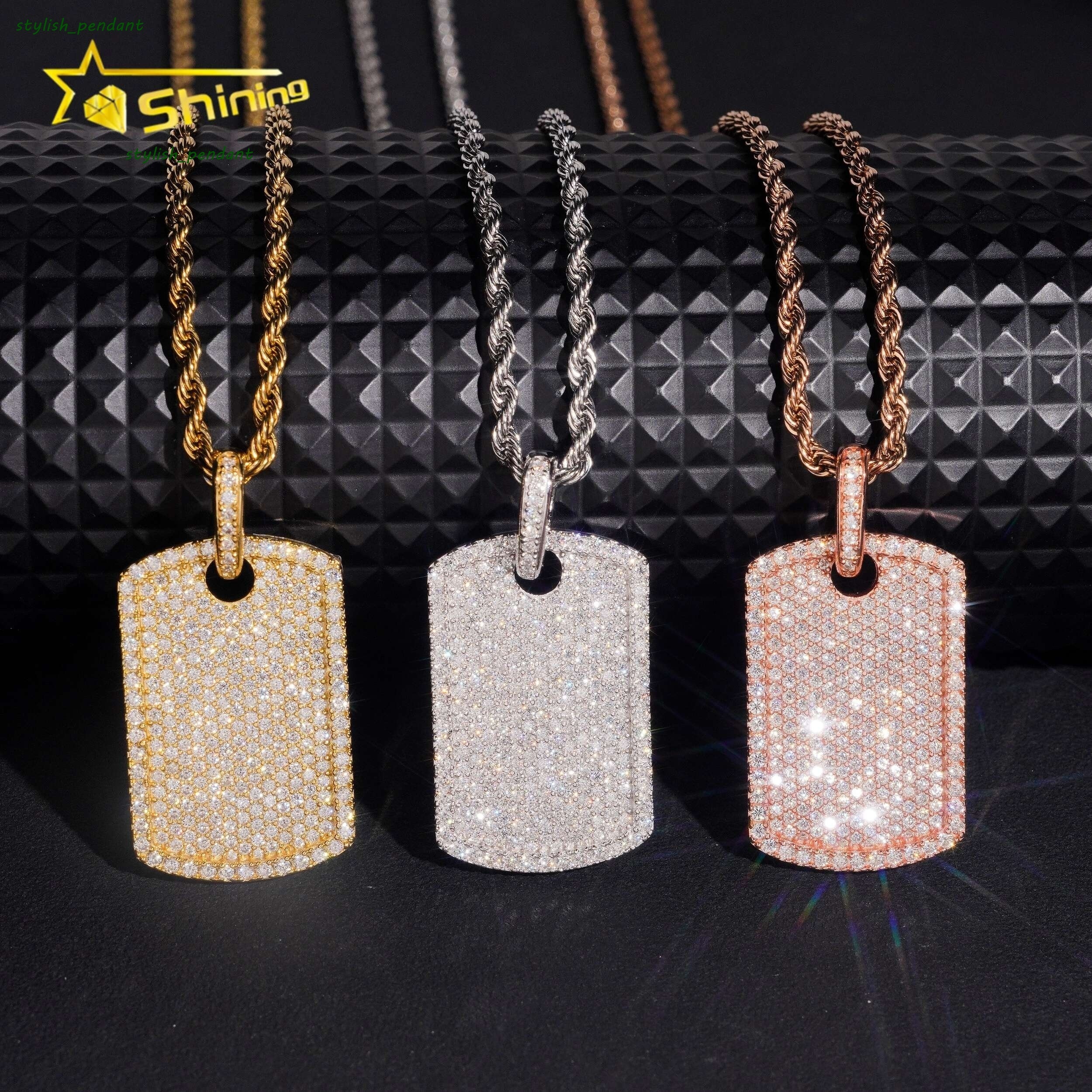Hot Sale Iced Out GRA Certificated Mens 925 Sterling Silver VVS Moissanite Hip Hop Pendant