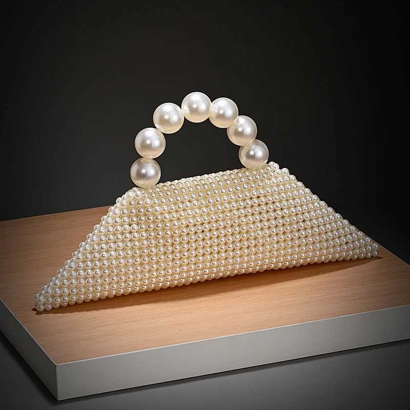 New Arrival Casual Niche Handmade Bead Bag Genuine Pearl SpecialShape Tote Fashionable Handbag Beaded HandWoven Pearl H251027