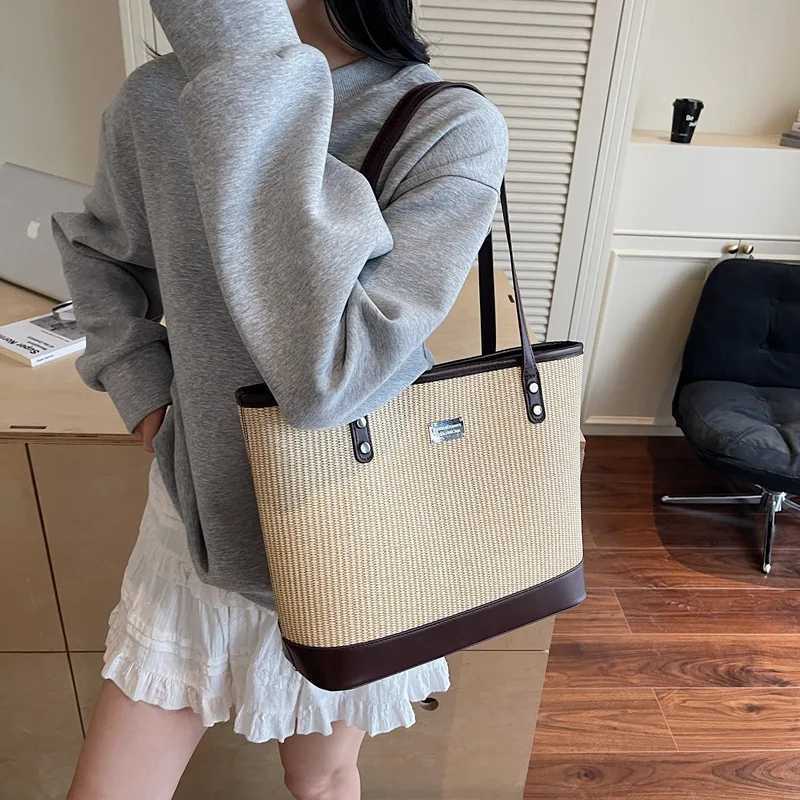 2025 Wens Woven Str Tote Single Shoder Large Capacity Premium Feel Perfect for Work School Weekend Getays1 D251028