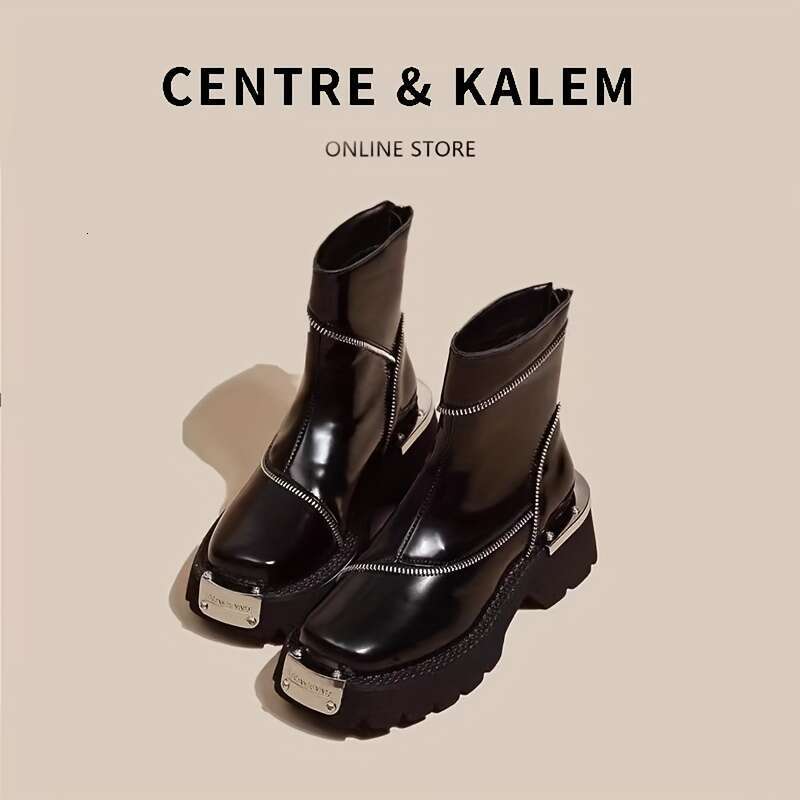 Women's Chunky Mid-Heel Ankle Boots - Round Toe Zipper Closure, Ultra-Fine Microfiber Upper Sole, Solid Color Versatile Booties For Casual & Form