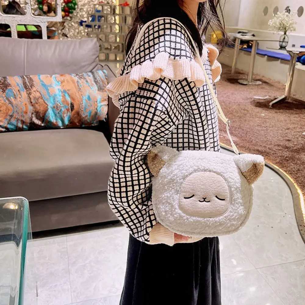 Japanese Style Kawaii Bag Women Cartoon CatDogSheep Plush Shoulder Bag Crossbody Bag Small Phone Purse Bolsa FemininaW251028