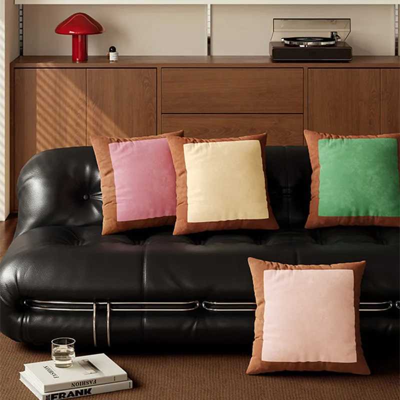 Pillow Case Decorative Covers with Zippers Velvet Patchwork for Sofa Bed Couch Striped case Shell Light Luxury Home Decoration C251028