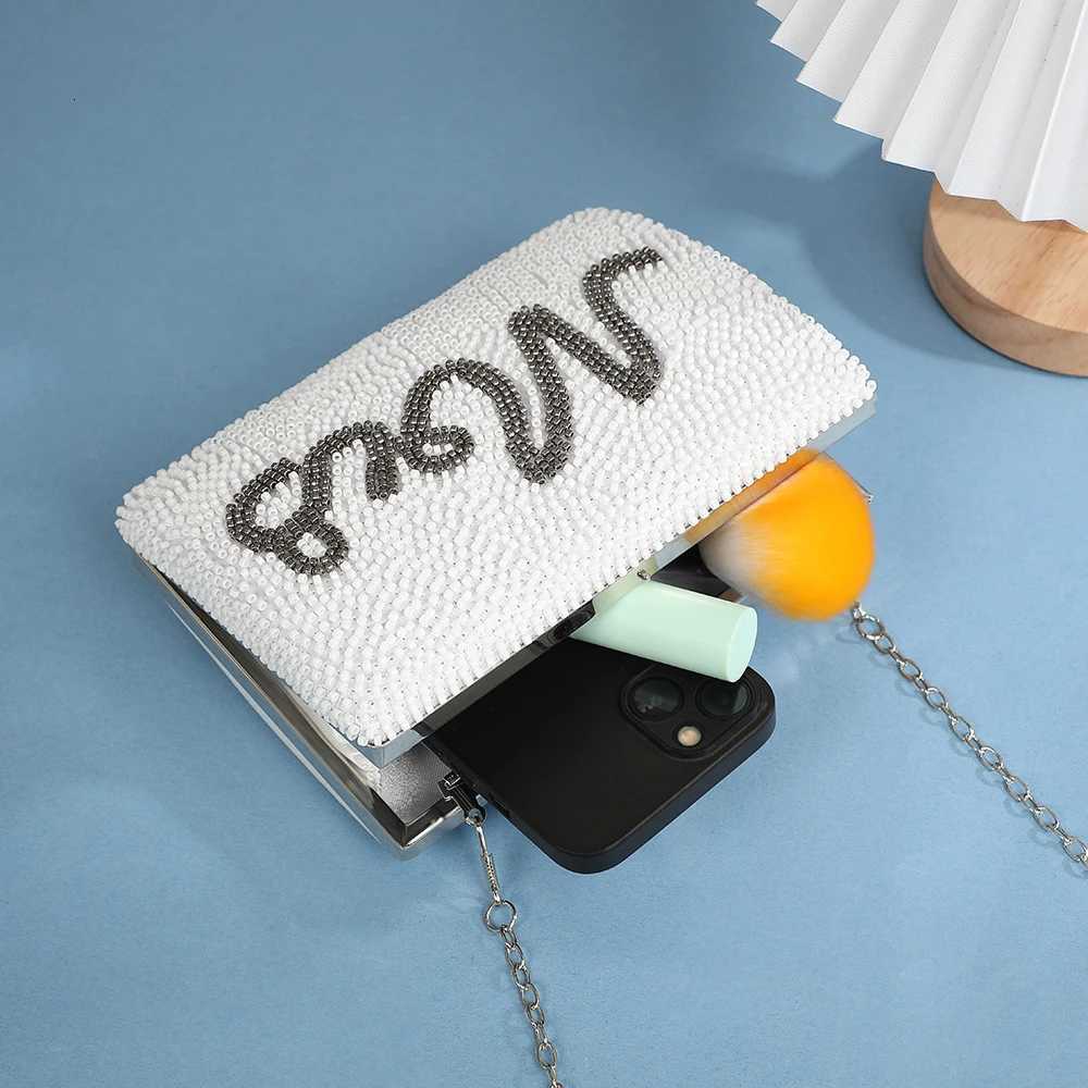 the New Mrs Lettered Clutch Bag Elegant Dinner Wedding Party Evening Dress Storage Socialite Small Item Organizer H251027