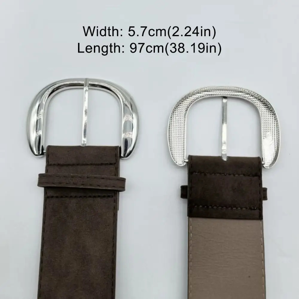 Maillard Styles Suede Leather Wide Belt Trendy Business Waist Strap Casual Versatile Pin Buckle Waistband Gifts 251024