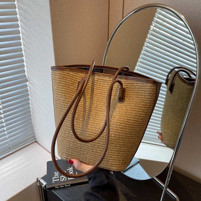 Summer Beach Bags For Wen Handmade Rattan Woven Shoder Bags Large Capacity Str Bag Bohen Casual Travel Handbag Totes D251028