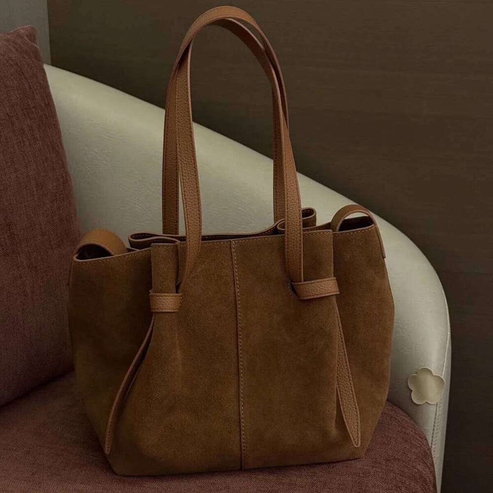 Designer Bags Tote Commuter Premium Feeling New First Layer Cowhide Splicing Suede High Texture Armpit Bag Large Capacity Handbag Hot Selling