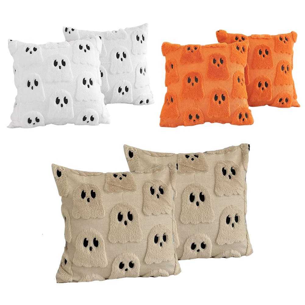 Pillow Case 2 Pcs Halloween Ghost Throw Cases Plush Faux Fur case Sofa Ghost Cushion Covers for Sofa Couch Bed Living Room C251028