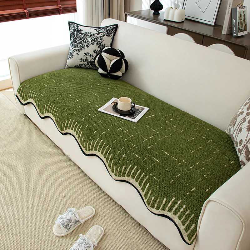 1pcs Sofa Mat with 1 side wave shaped Nonslip Cushion Protector MachineWashable Furniture Protector for Bedroom Home Decor C251028