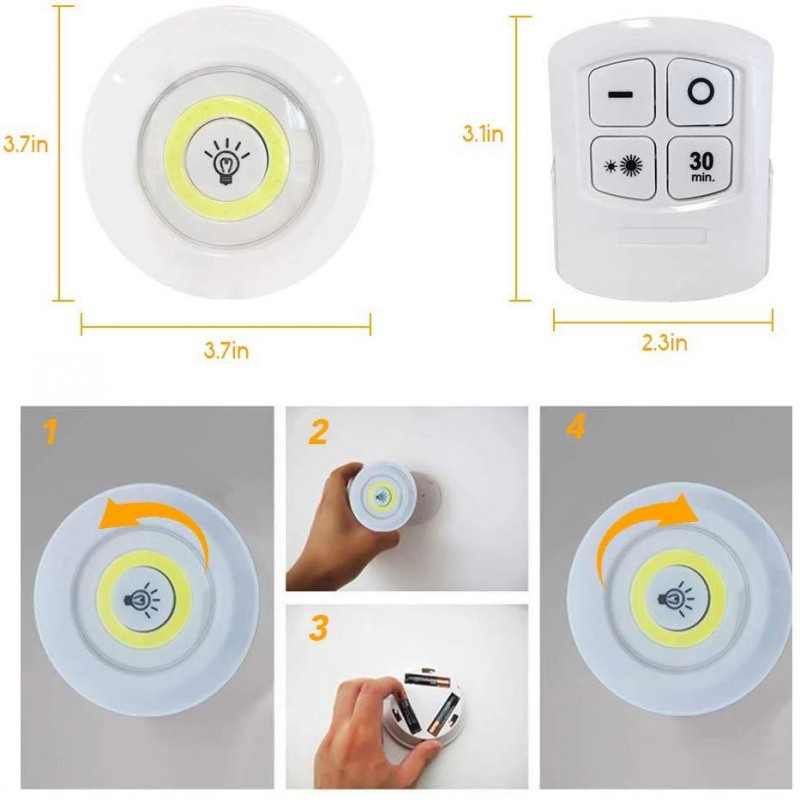 ABS Plastic Constructed LED Wall Mounted Spotlights | Wireless Operation Capabilities with Adjustable Brightness Levels Available In Multiple Hue Vari