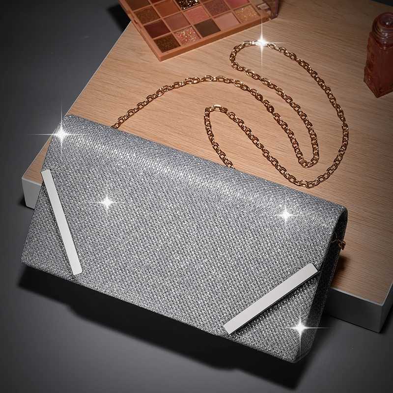 Fashion Womens Chain Shoulder Bag Simple Party Evening Dress Bag Metal Lace Handbag Celebrity Reception Holiday Gift H251027