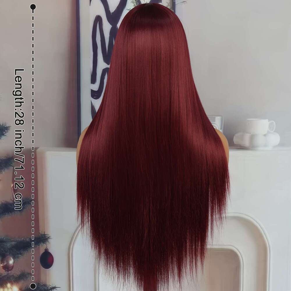 Women's 28 Inch Sky Blue Straight Synthetic Front Wig, High Temperature Fiber, Glueless HD Frontal, Soft Silky Hair For Halloween, Party, Cosplay