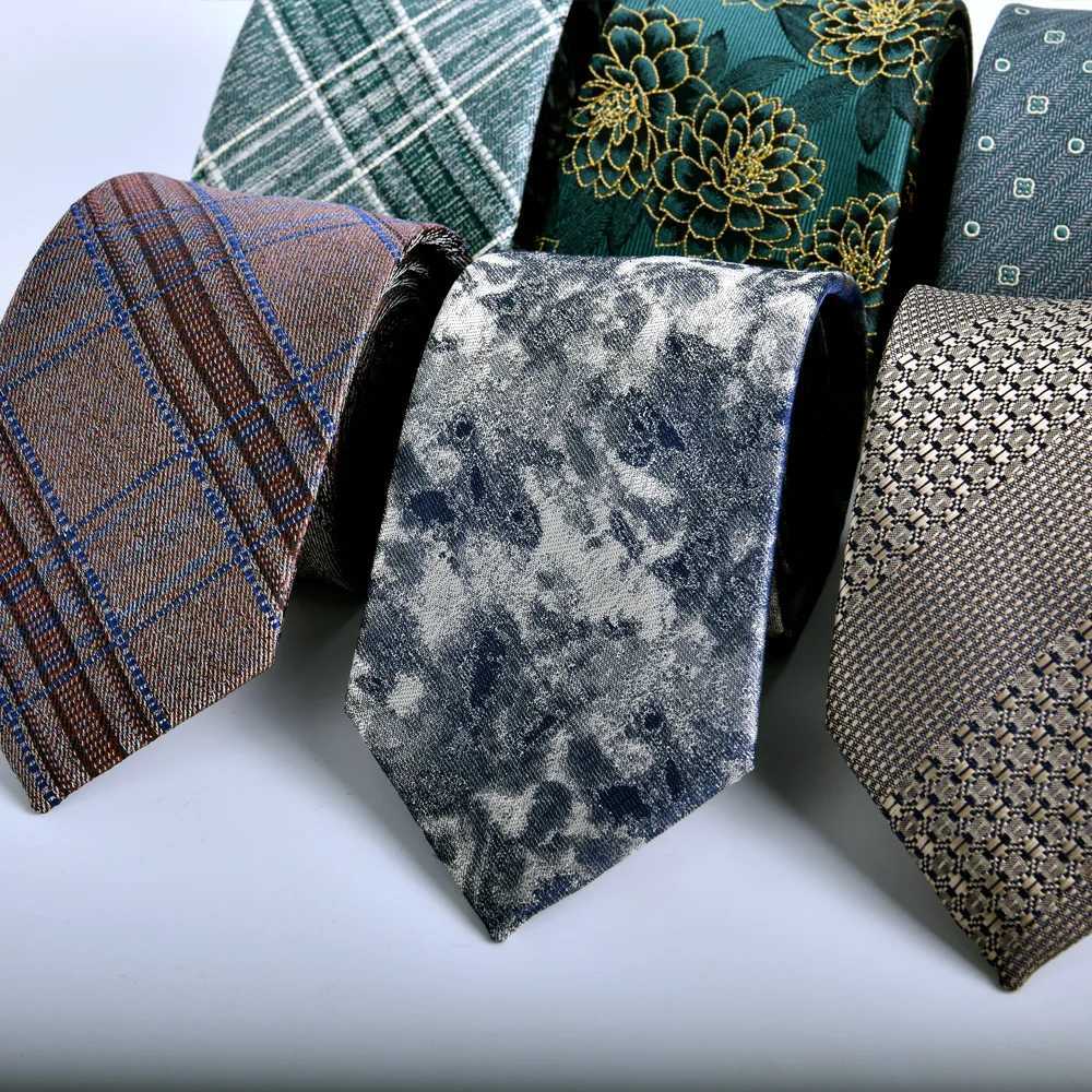 Modern Luxury Mens Tie 7cm Quality Teal Floral Print Business Fashion Necktie for Wedding AccessoriesW251028