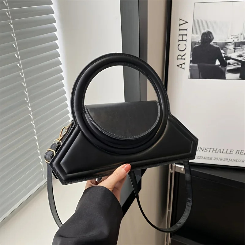Solid Color Pu Leather Elegant Tote Bag Versatile Vintage Small Square Stylish Shoulder Crossbody for Work Occasions 251018