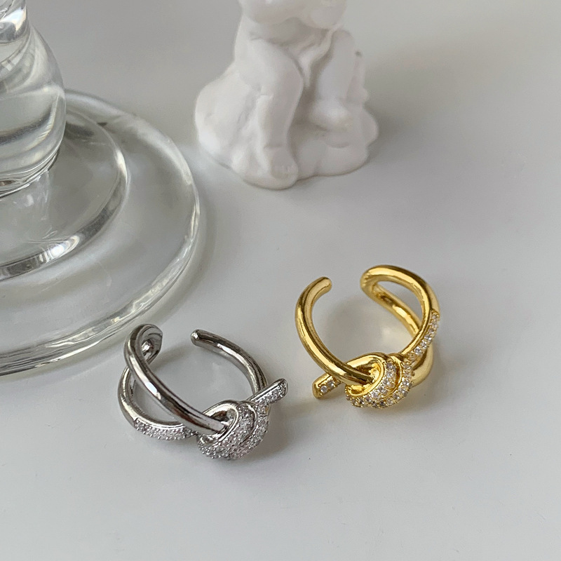 Designer Ring for Women Rope Cross Line Knotting Design Open Ring Vacuum Gold Plated Non Fading Jewelry Wholesales Drop Shipping - view 7