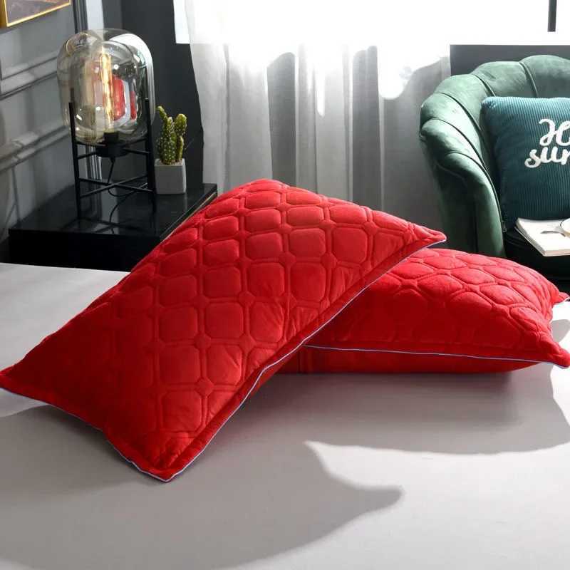 Pillow Case Winter Crystal Velvet case Flannel Thicken Warm Coral Velvet Case Solid Color Bedding Cover 48cmx74cm C251028