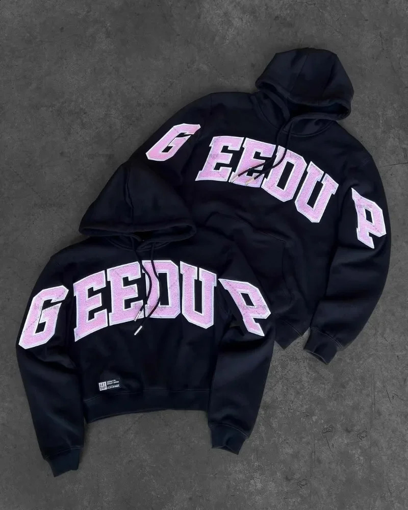 American Fashion Oversized Hoodie Men High Street Fashion Clothing Street Casual Retro Letter Loose Harajuku Y2K Sweatshirt 251027