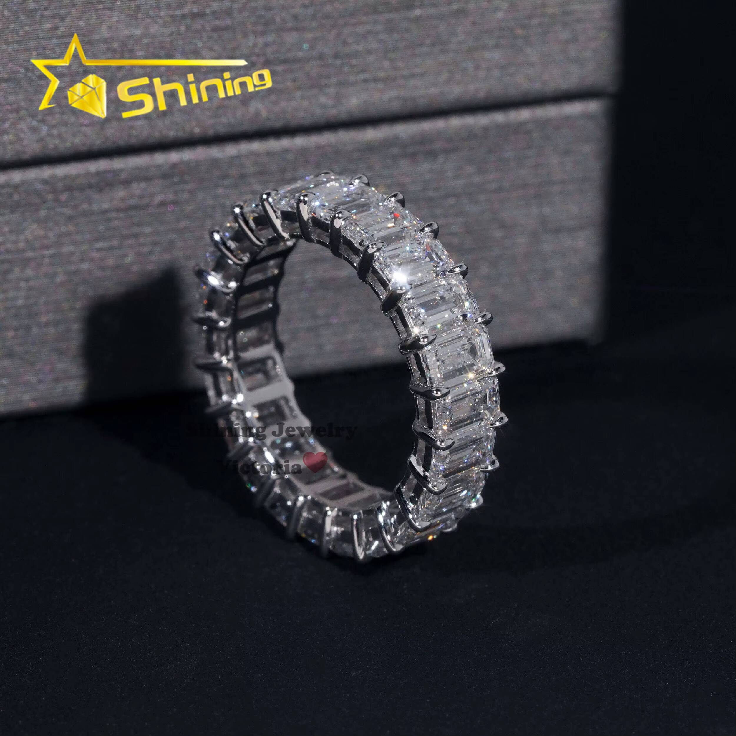 GIA Lab Grown Diamond Solitaire Engagement Eternity Band Ring Women 35 Radiant Emerald Cut 10K 14K 18K Solid Gold Wedding Rings