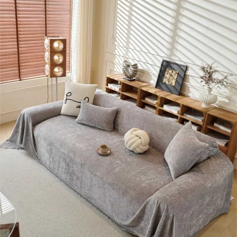 Sofa Covers Chenille Sofa Mats Throw Blankets Mats housses de canap Allseason Camping Picnic Blanket Sofa Cover Solid Color C251028