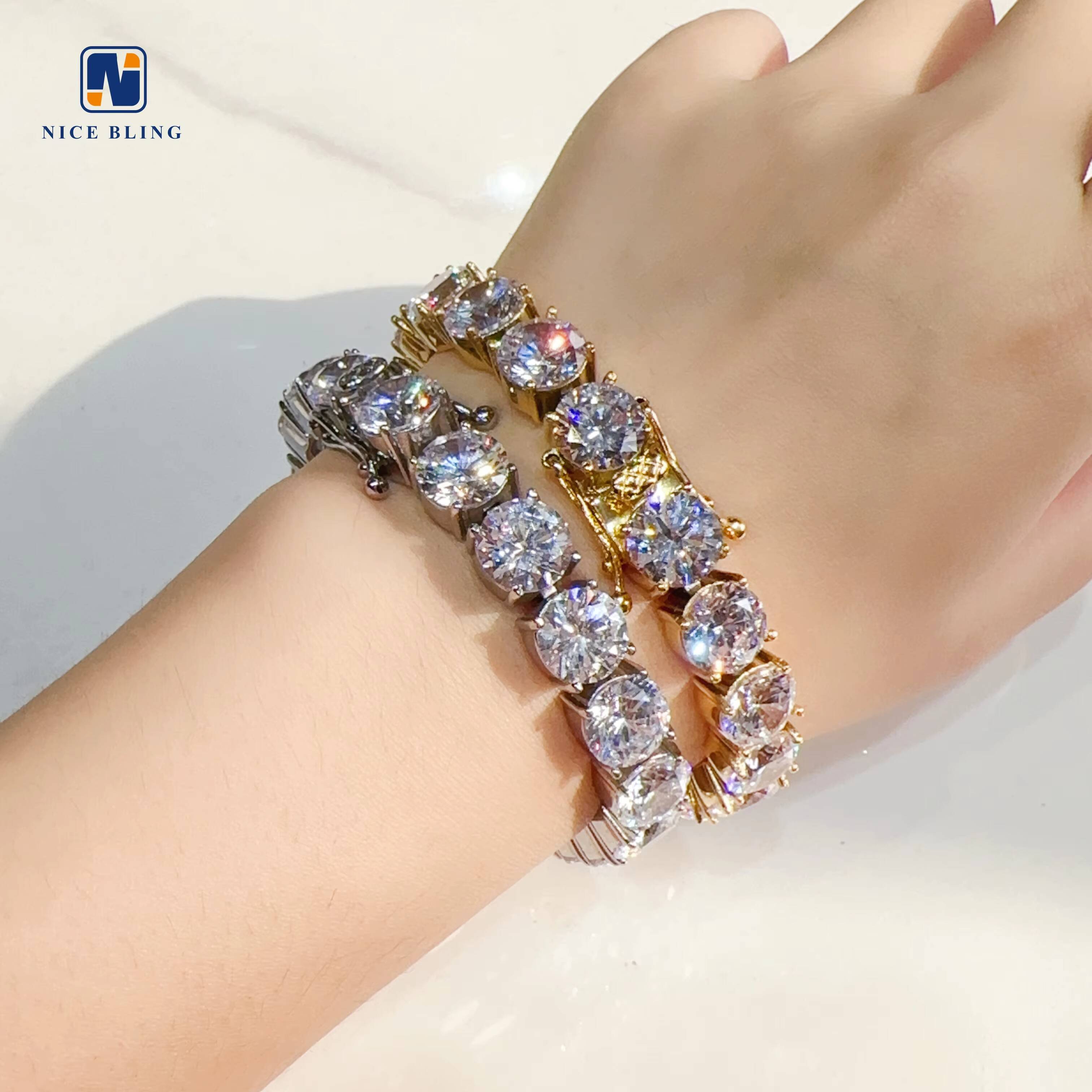 Wholesale Price 316L Stainless Steel Tennis Chain 8mm 10mm 5a Cz Diamond Tennis Necklace and Bracelets for Men and Women