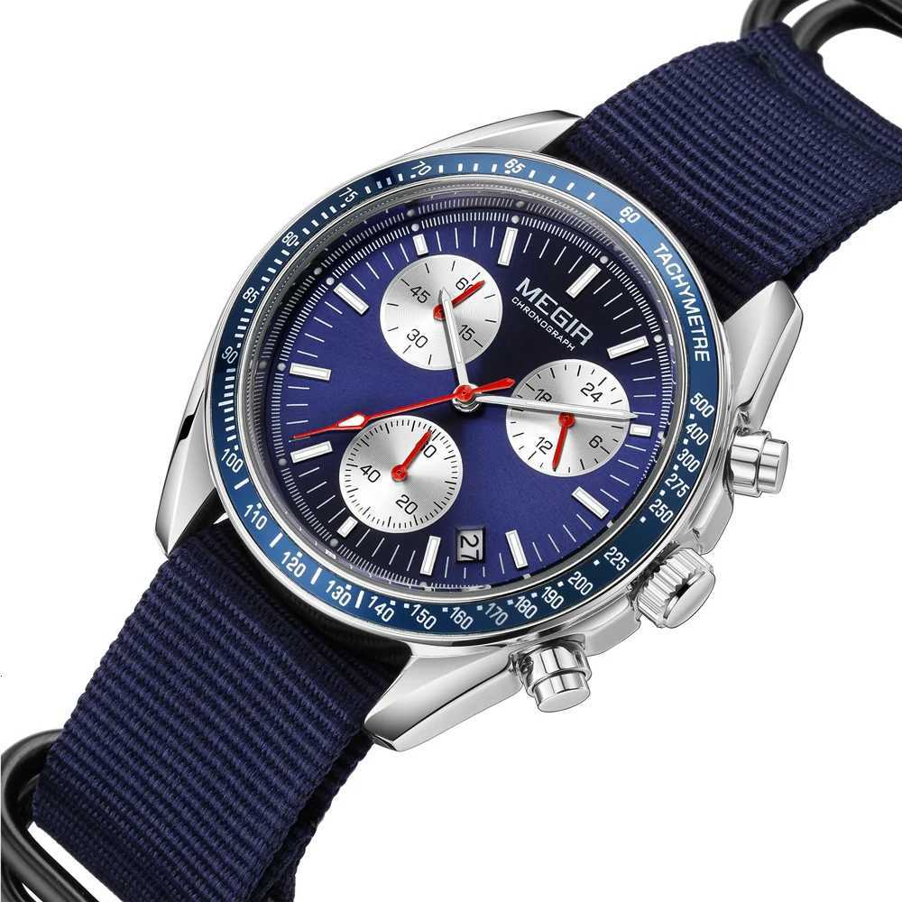 MEGIR Tripleeye Quartz Watch for Mens Nylon Braided Strap Waterproof Luminous Sports with Chronograph Fashion Wristwatch MaleL251027